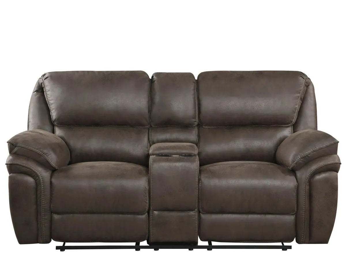 Cassiopeia Double Reclining Loveseat in Brown by Homelegance