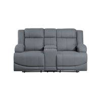 Brennen Reclining Console Loveseat in Graphite Blue by Homelegance
