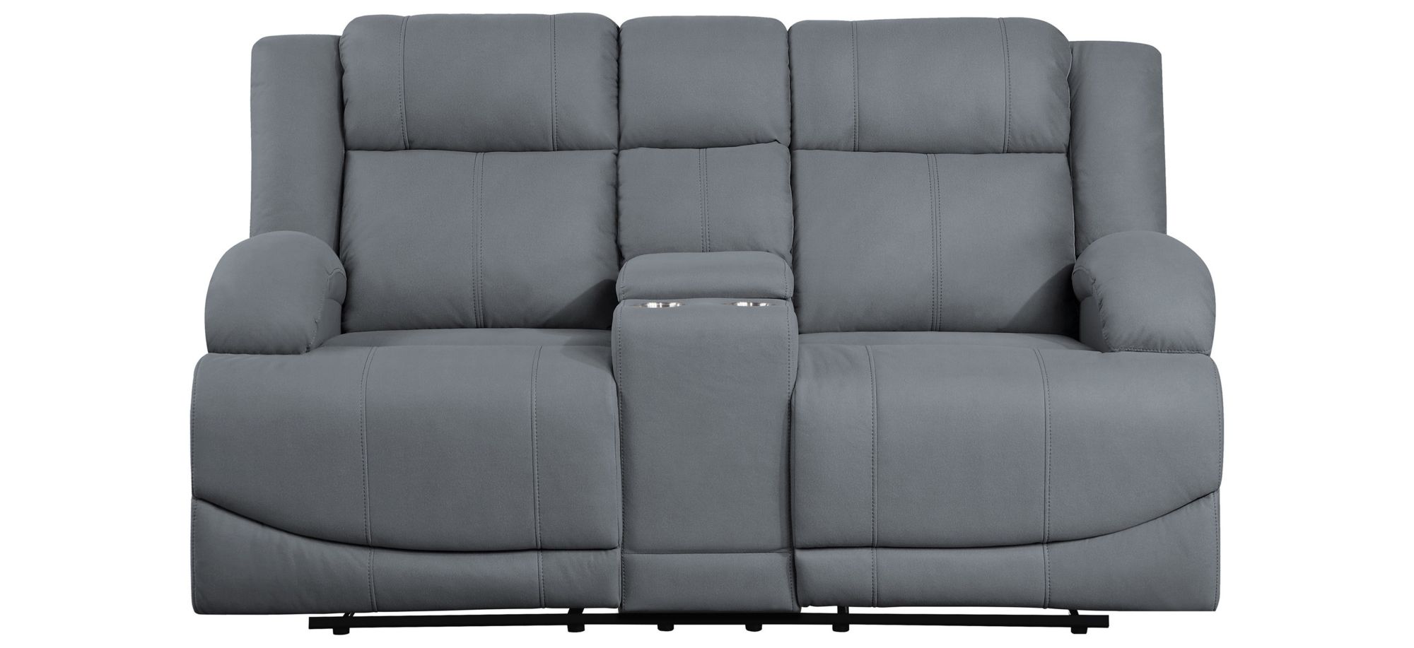 Brennen Reclining Console Loveseat in Graphite Blue by Homelegance