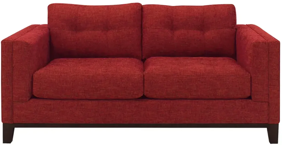 Mirasol Loveseat in Suede so Soft Cardinal by H.M. Richards