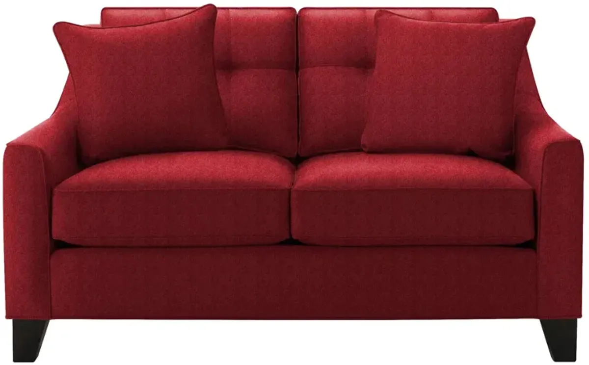 Carmine Loveseat in Suede so Soft Cardinal by H.M. Richards