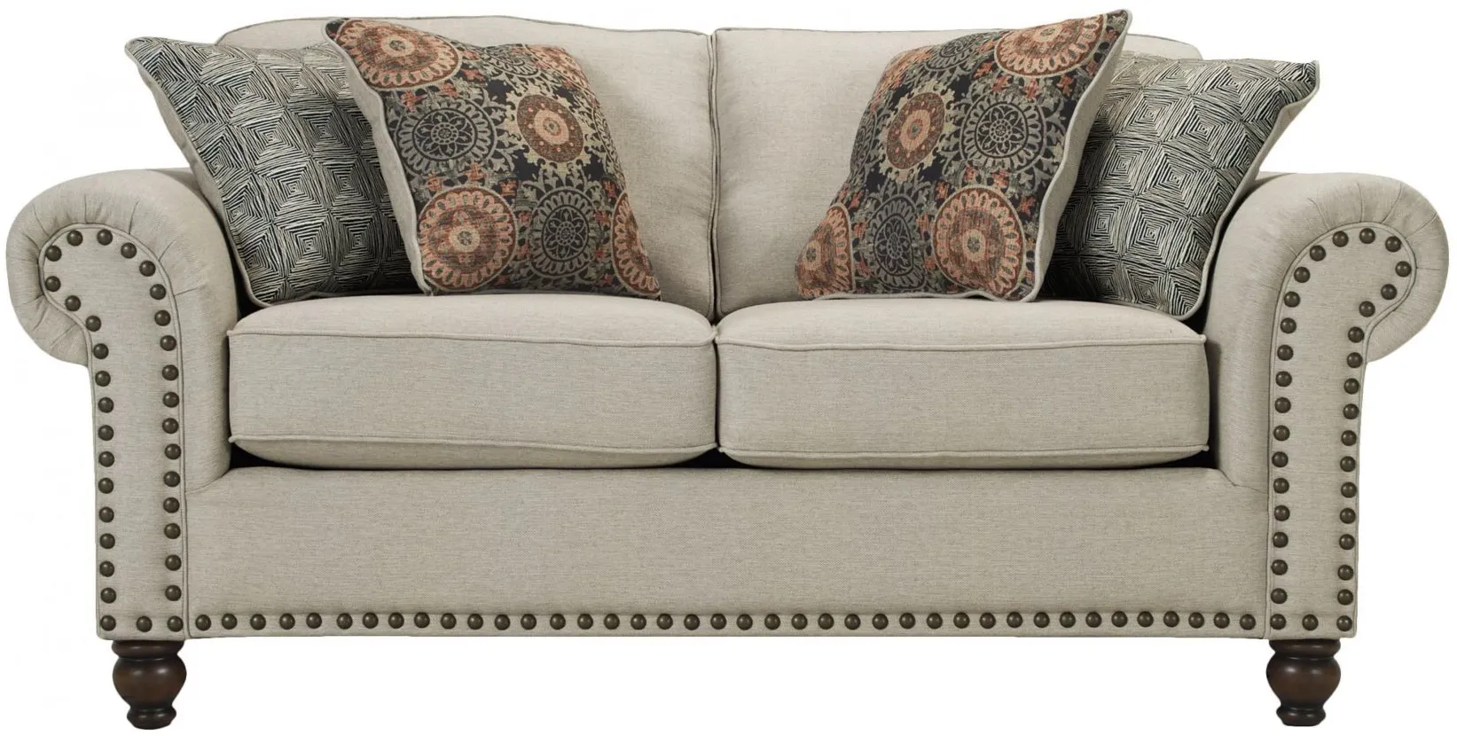 Corliss Loveseat in Oatmeal / Walnut by Fusion Furniture