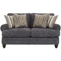 Tifton Chenille Loveseat in Handwoven Blue Smoke by H.M. Richards