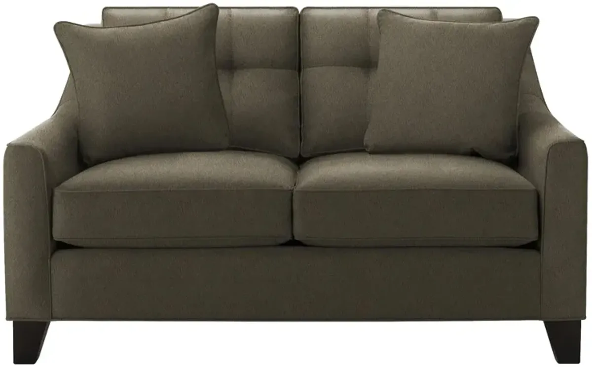 Carmine Loveseat in Suede So Soft Graystone by H.M. Richards