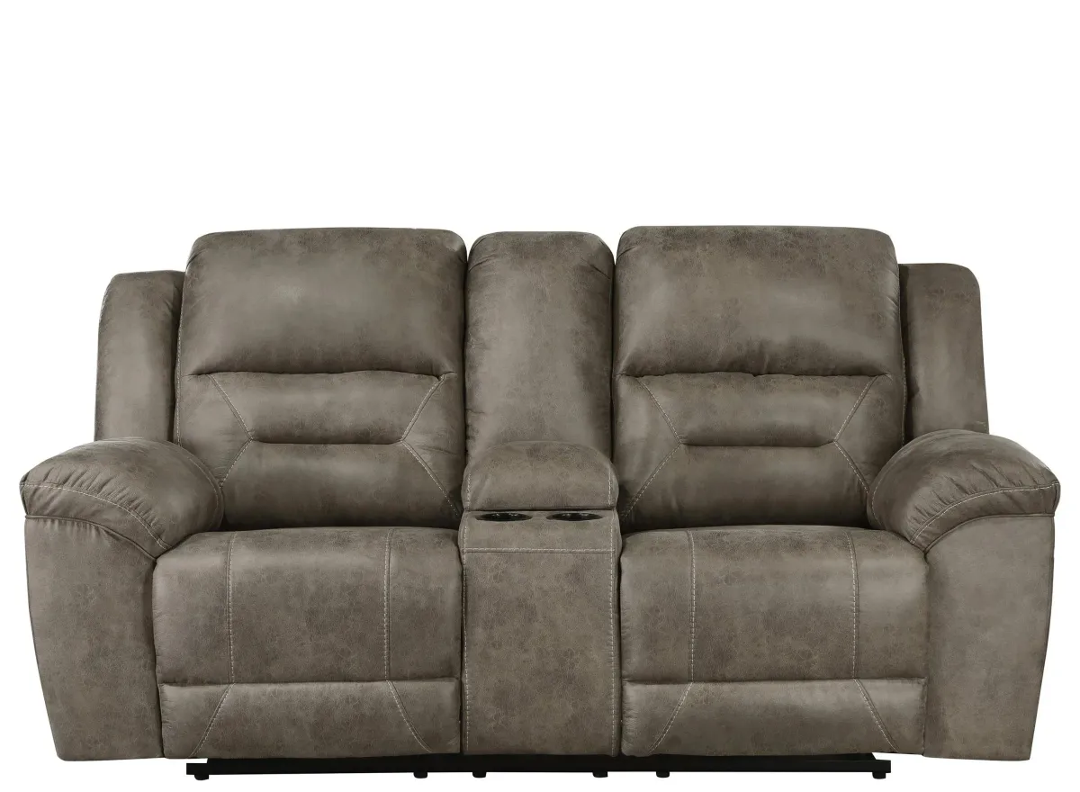 Dallas Double Reclining Love Seat in Brown by Homelegance