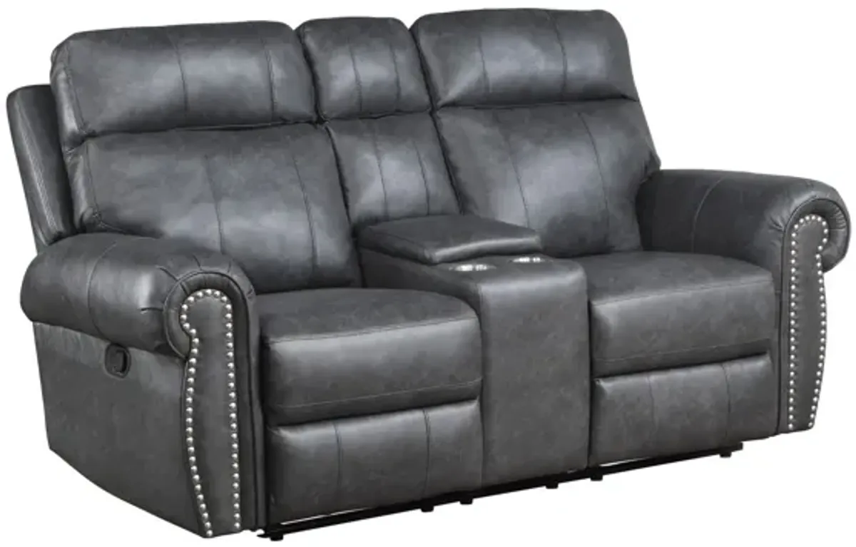 Anaheim Double Reclining Loveseat in Gray by Homelegance