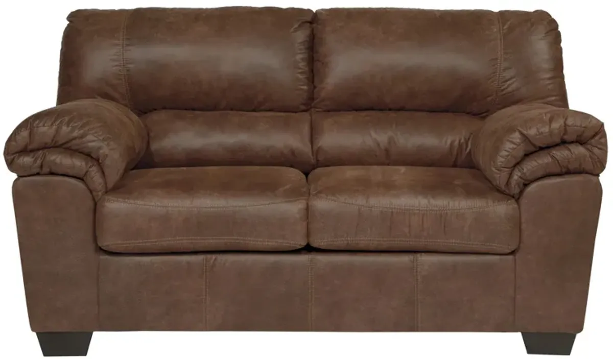 Livingston Leather-Look Loveseat in Brown by Ashley Furniture