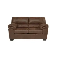 Livingston Leather-Look Loveseat in Brown by Ashley Furniture