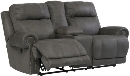 Romilly Reclining Loveseat w/ Console in Gray by Ashley Furniture