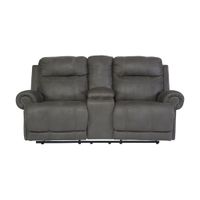 Romilly Reclining Loveseat w/ Console in Gray by Ashley Furniture