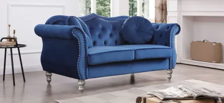 Hollywood Loveseat in Navy Blue by Glory Furniture