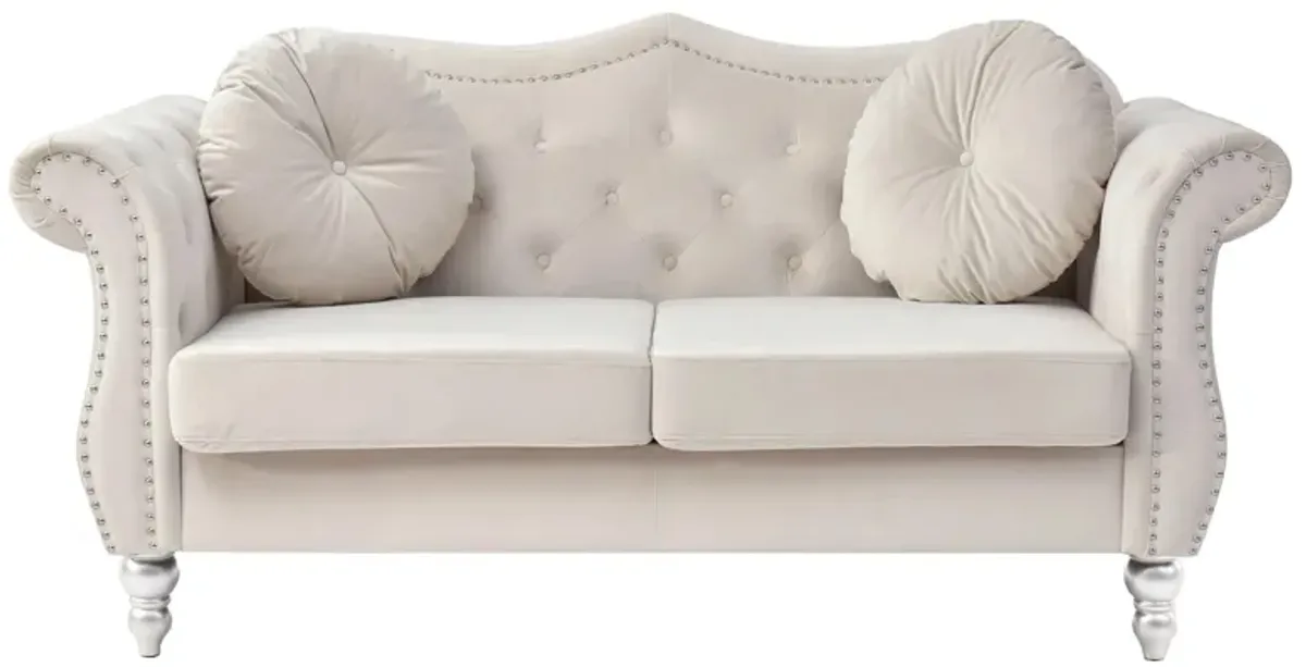 Hollywood Loveseat in Ivory by Glory Furniture