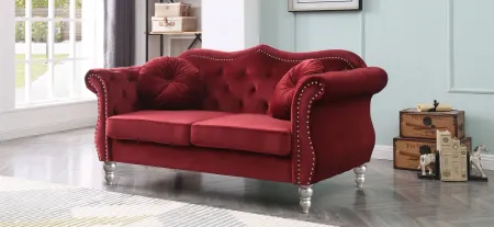 Hollywood Loveseat in Burgundy by Glory Furniture