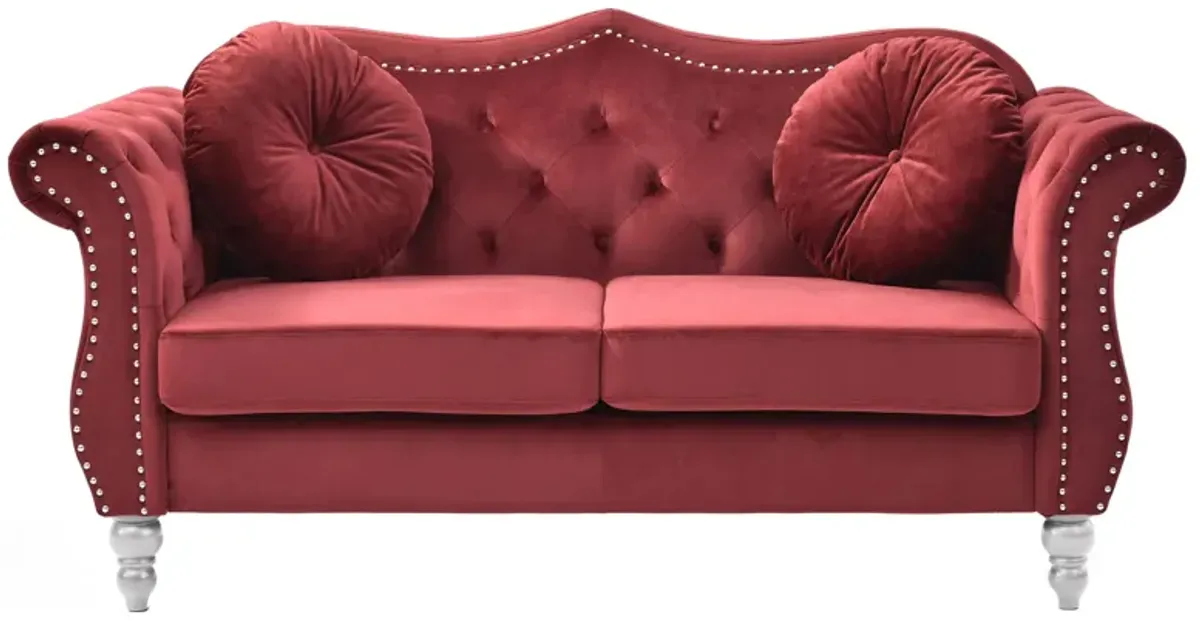 Hollywood Loveseat in Burgundy by Glory Furniture