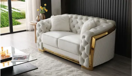 Lexi Loveseat in Ivory by Glory Furniture