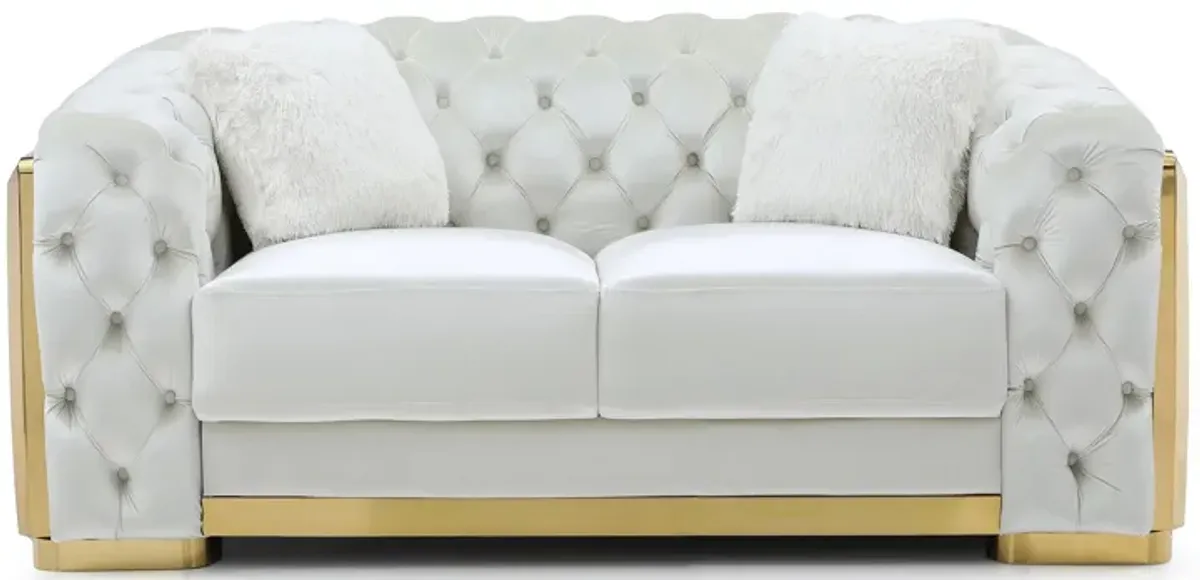 Lexi Loveseat in Ivory by Glory Furniture