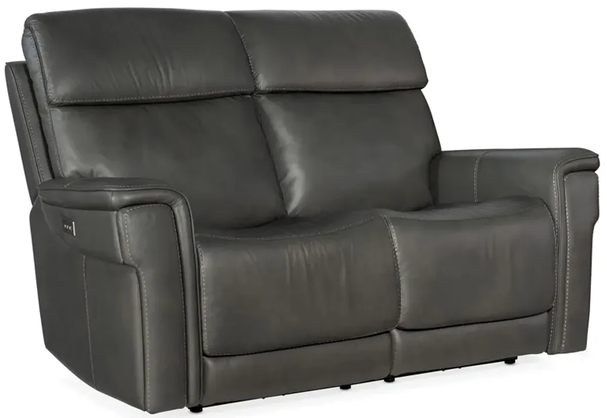 Lyra Zero Gravity Power Loveseat with Power Headrest in Sahara Dorina Gray by Hooker Furniture