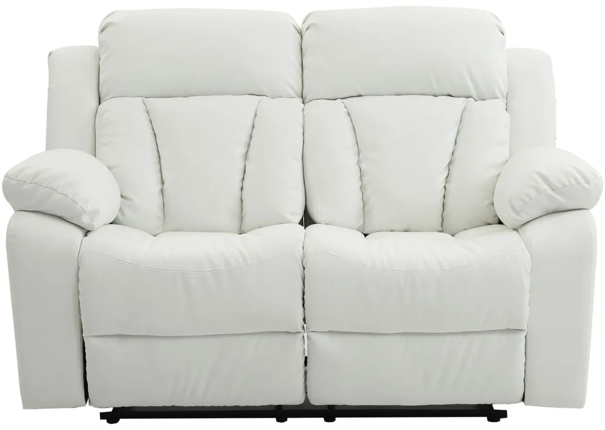 Daria Reclining Loveseat in White by Glory Furniture