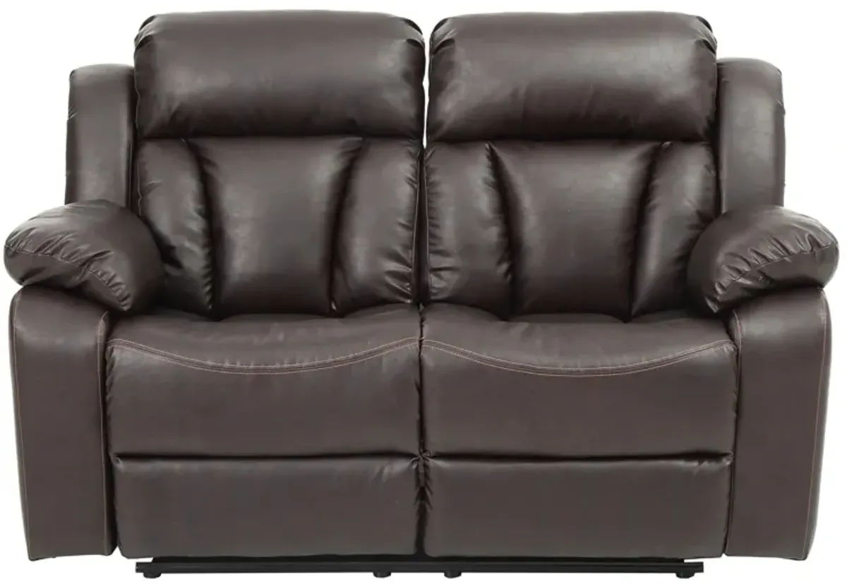 Daria Reclining Loveseat in Dark Brown by Glory Furniture