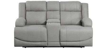Brennen Power Reclining Console Loveseat in Gray by Homelegance
