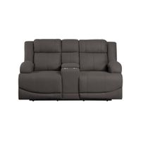 Brennen Power Reclining Console Loveseat in Chocolate by Homelegance