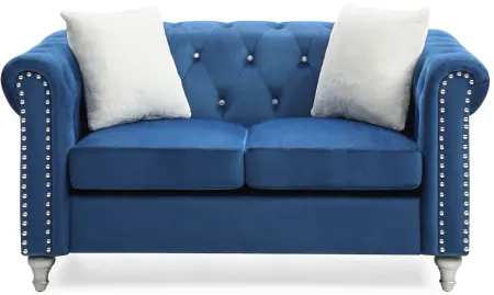 Raisa Loveseat in Navy Blue by Glory Furniture