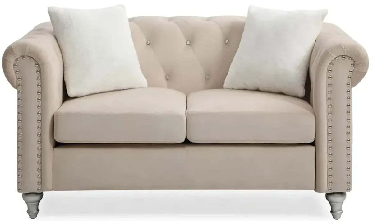 Raisa Loveseat in Beige by Glory Furniture