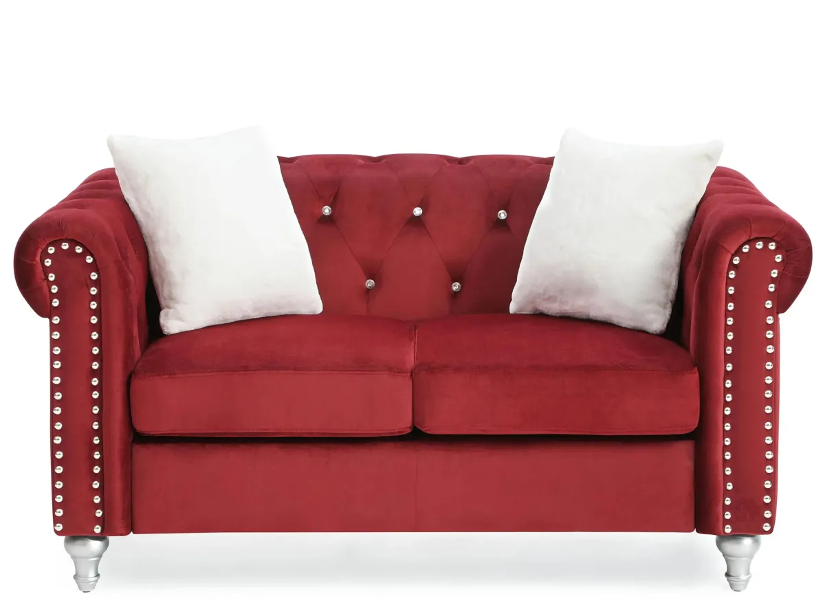 Raisa Loveseat in Burgundy by Glory Furniture