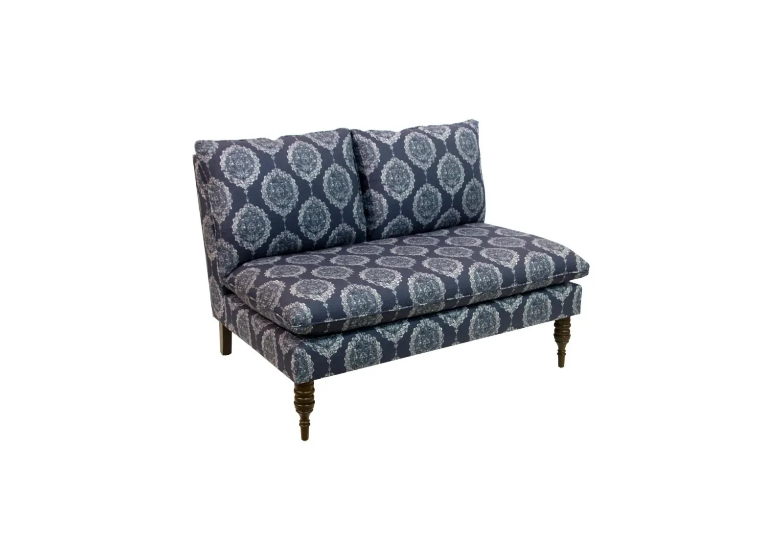 Emelio Settee in Damask Blue by Skyline