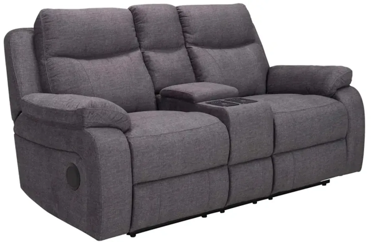 Talan Power Console Loveseat w/ Power Headrest and Power Lumbar