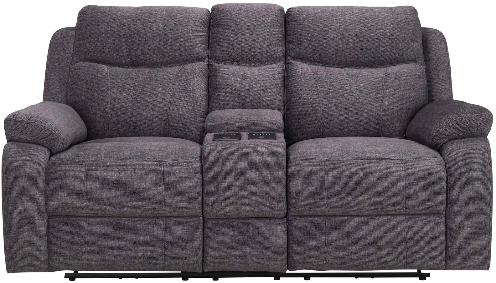 Talan Power Console Loveseat w/ Power Headrest and Power Lumbar in Gray by Bellanest