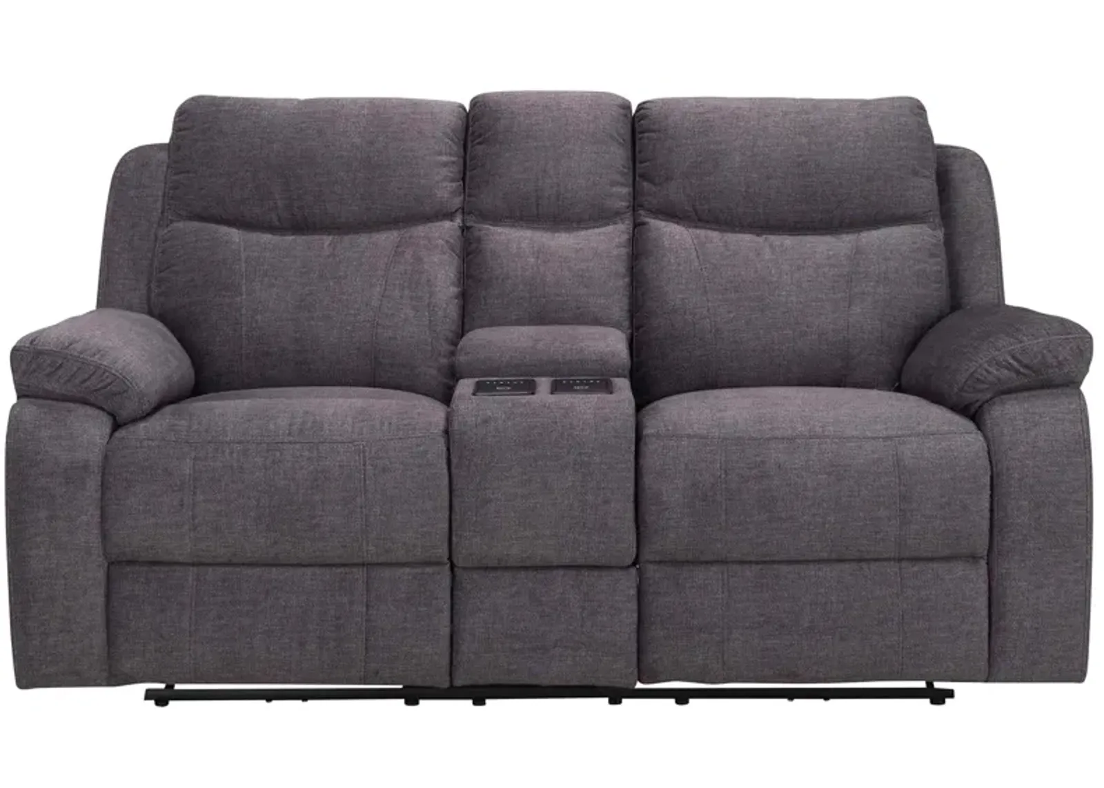 Talan Power Console Loveseat w/ Power Headrest and Power Lumbar in Gray by Bellanest