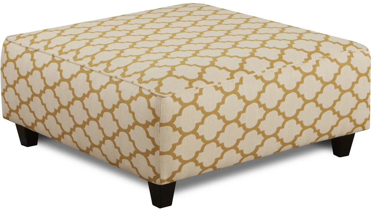 Willoughby Cocktail Ottoman in Cash Citrine by Fusion Furniture