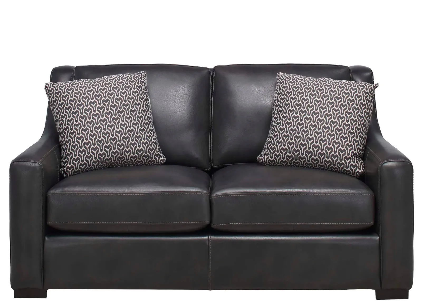 Germain Leather Loveseat in Charcoal by Bernhardt