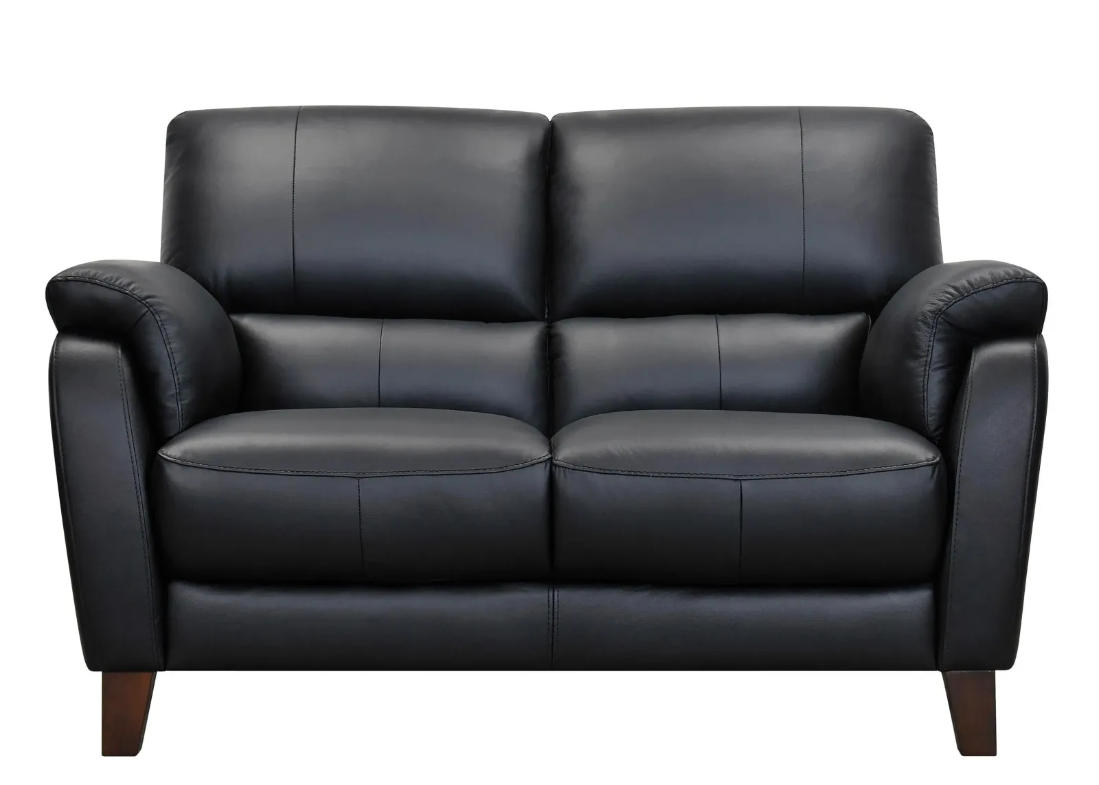 Harmony Leather Loveseat in Atollo Black by Bellanest