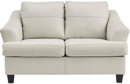 Grant Leather Loveseat in Off-White;White by Ashley Furniture