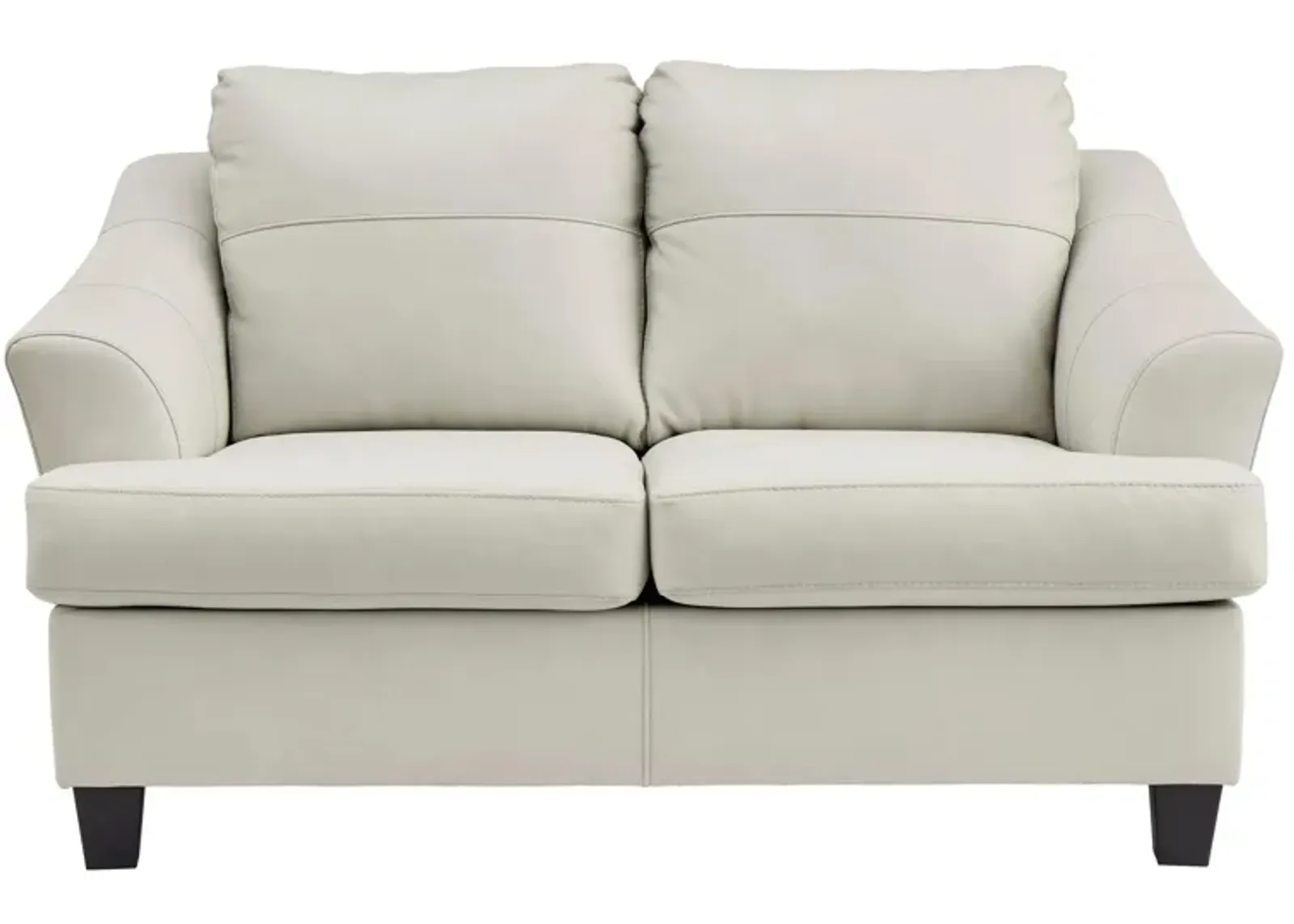 Grant Leather Loveseat in Off-White;White by Ashley Furniture