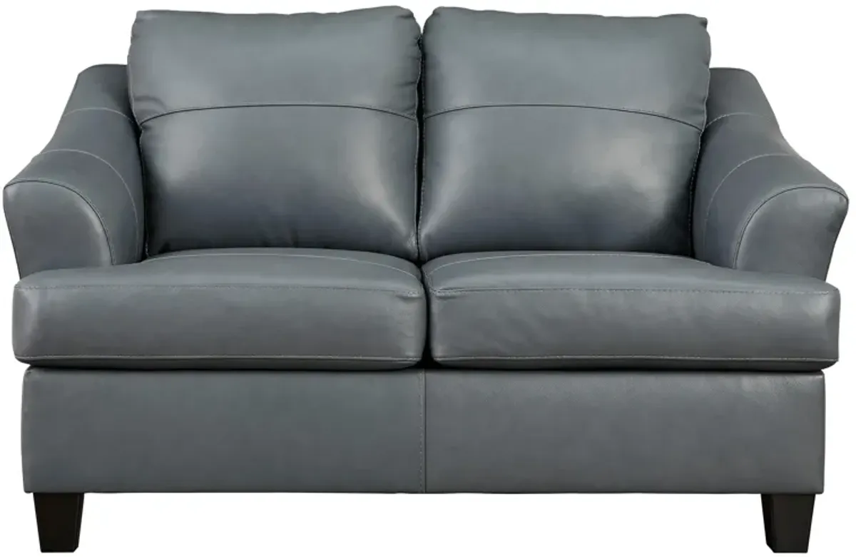 Grant Leather Loveseat in Gray by Ashley Furniture