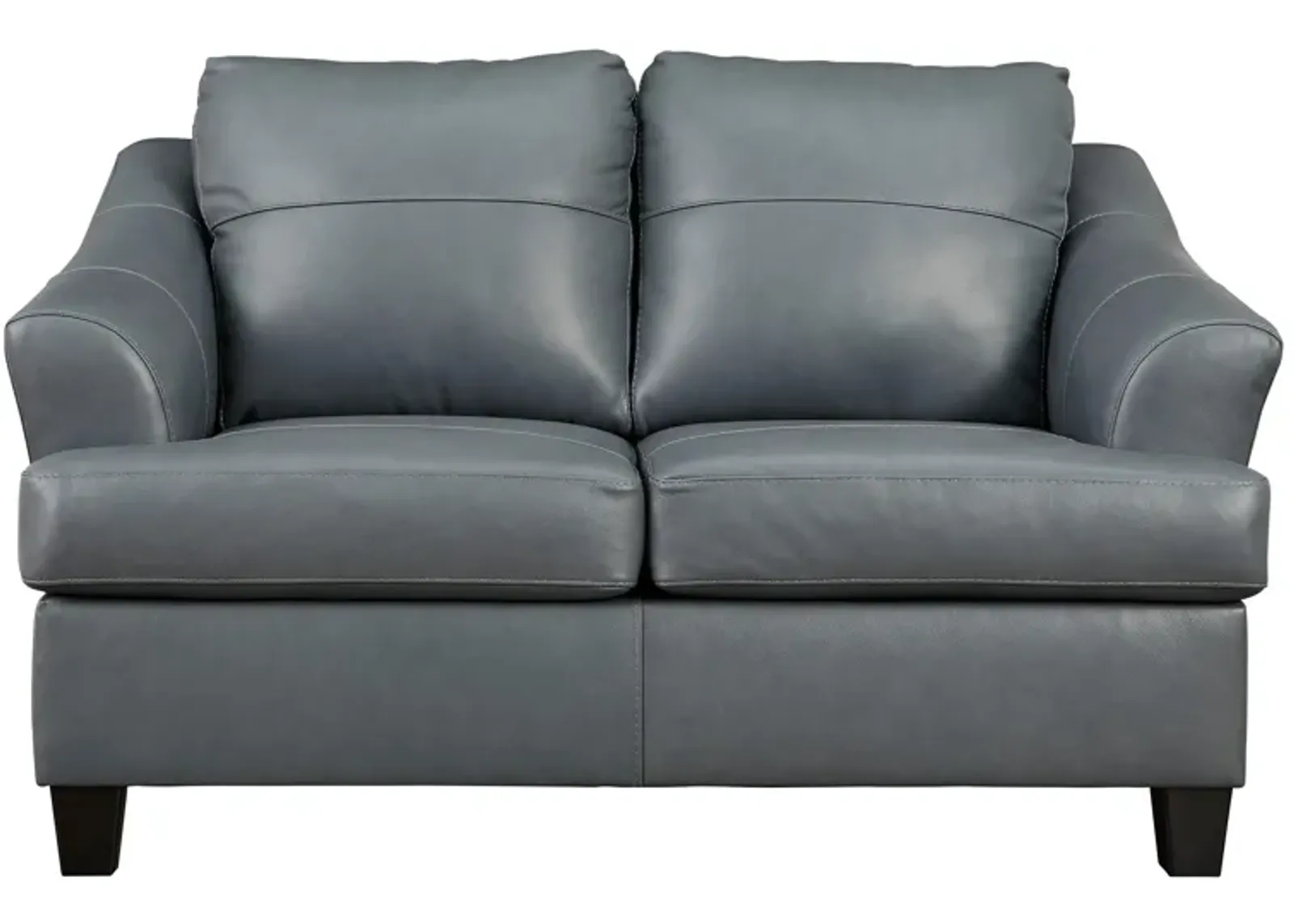 Grant Leather Loveseat in Gray by Ashley Furniture