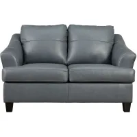 Grant Leather Loveseat in Gray by Ashley Furniture