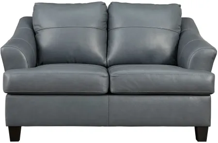 Grant Leather Loveseat in Gray by Ashley Furniture