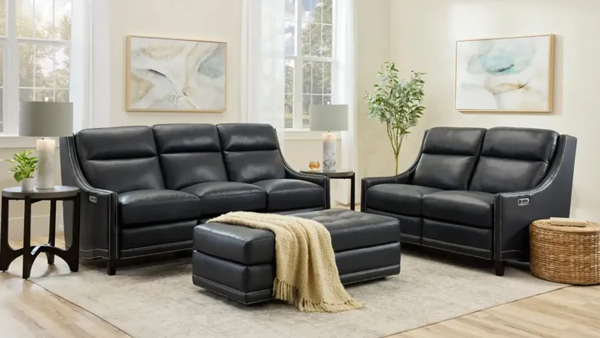 Sebastian Leather Power Loveseat w/ Power Headrest