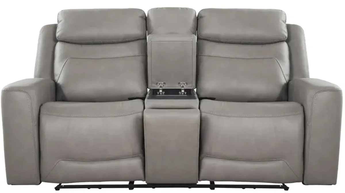 Morgenthal Power Console Loveseat w/Power Headrest, Lumbar, Heat and Massage