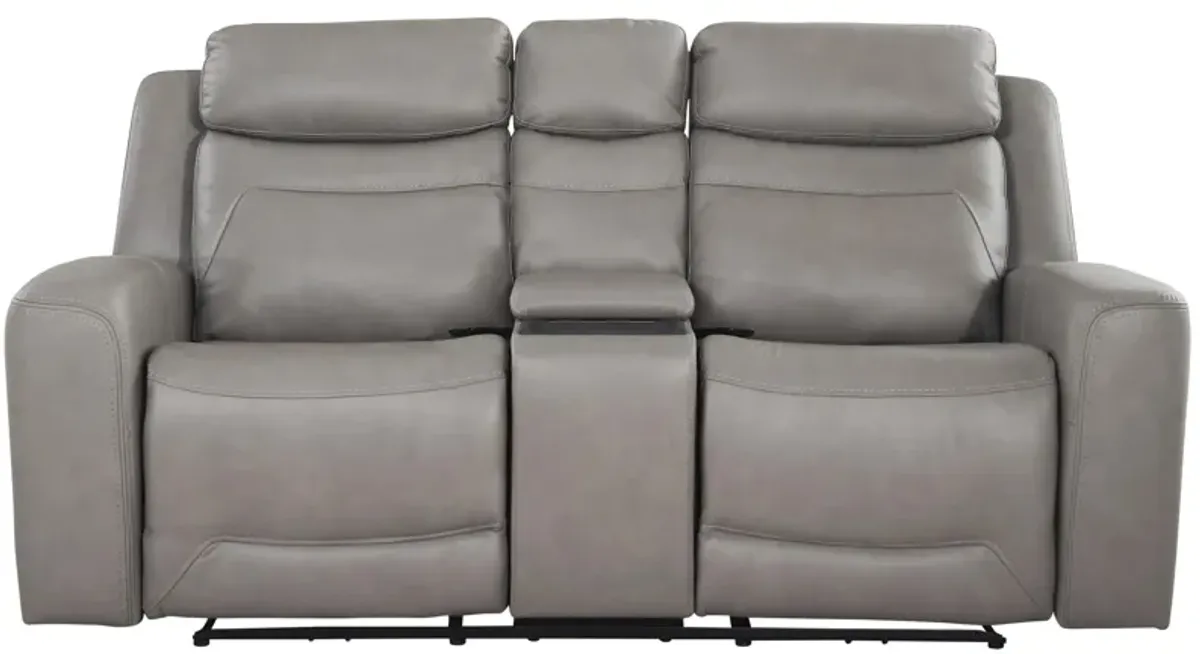 Morgenthal Power Console Loveseat w/Power Headrest, Lumbar, Heat and Massage