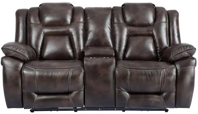 Oportuna Dual Power Loveseat in Rich Brown by Steve Silver Co.