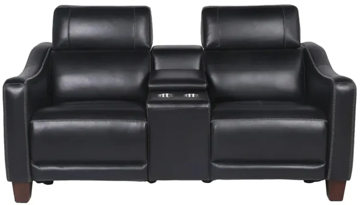 Giorno Power Loveseat in Black by Steve Silver Co.