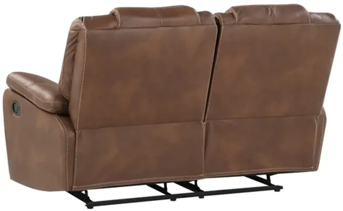 Katrine Manual Reclining Loveseat in Brown by Steve Silver Co.