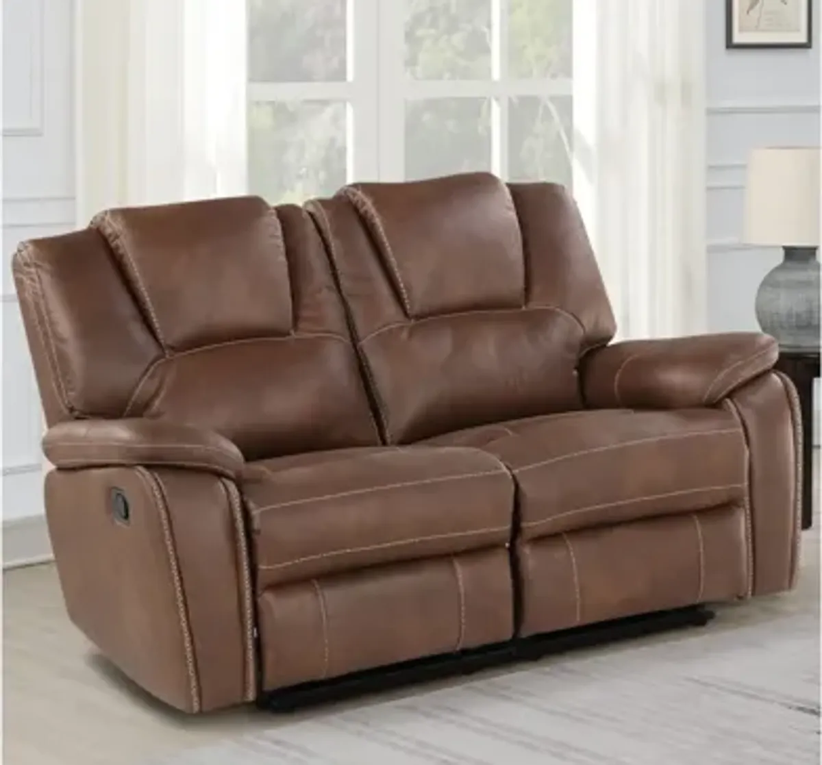 Katrine Manual Reclining Loveseat in Brown by Steve Silver Co.