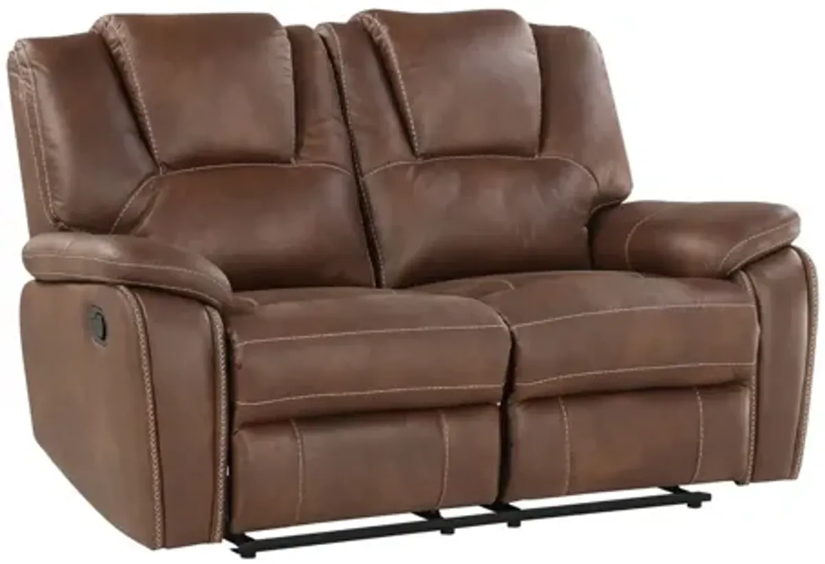 Katrine Manual Reclining Loveseat in Brown by Steve Silver Co.