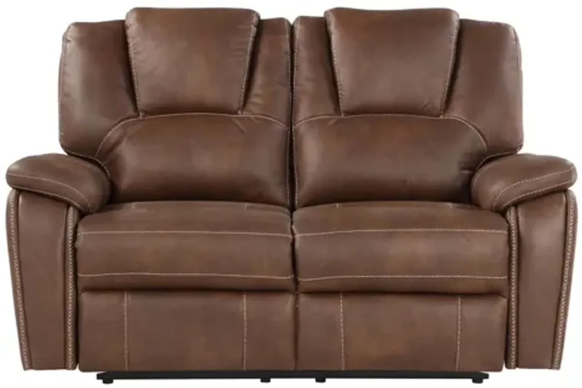 Katrine Manual Reclining Loveseat in Brown by Steve Silver Co.